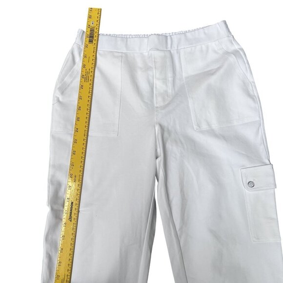 Susan Graver Weekend Womens S Capris 2 Pair White & Blue Gingham Pull On Summer - Picture 9 of 16